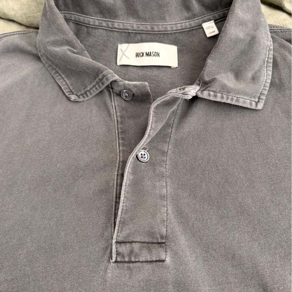 Buck Mason Sueded Cotton Polo Shirt Size L